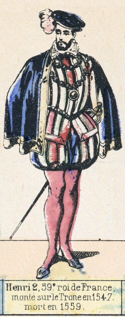 Hendrik II, 59e koning van Frankrijk, besteeg de troon in 1547, stierf in 1559 door French School