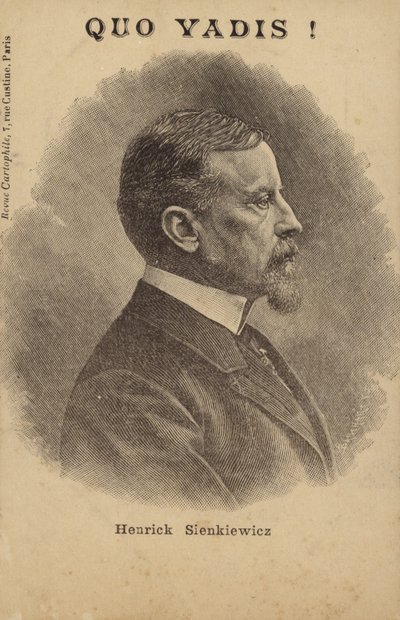 Henryk Sienkiewicz (1846-1916), Pools journalist en romanschrijver (litho) door French School