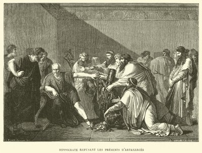 Hippocrates weigert de geschenken van Artaxerxes door French School