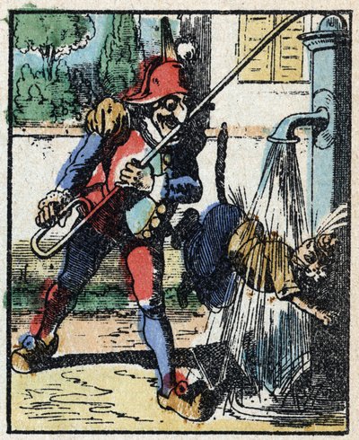 Geschiedenis van Dr. Pulcinella (Polichinelle). Houtsnede van Imaging Pellerin - Epinal, z.d. Eind 19e eeuw. door French School