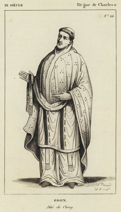 IX Eeuw, Regering van Karel II, Odon, Abt van Cluny door French School