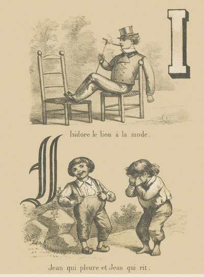 I J: Isidore de trendy leeuw / John huilt en John lacht door French School