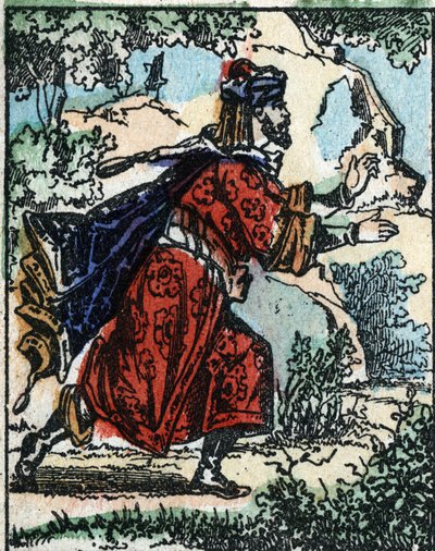 Illustratie voor de verhalen van Duizend-en-een-nacht. Ali Baba. Houtsnede van Imaging Pellerin - Epinal, eind 19e eeuw. door French School