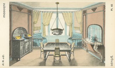 Illustratie uit interieurontwerpproductcatalogus van A R & Cie, Frankrijk door French School