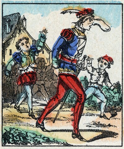 Illustratie van het verhaal "De avonturen van Grand Flandrin" Houtsnede van Imaging Pellerin - Epinal, sd. Eind 19e eeuw. door French School