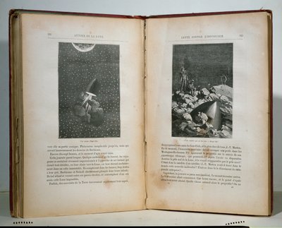 Illustraties uit Rond de maan door Jules Verne door French School