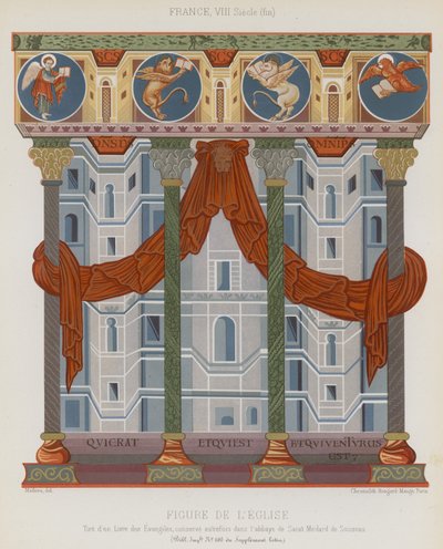 Afbeelding van een kerk door French School