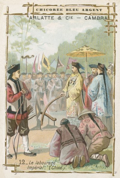 Keizerlijke ploegceremonie, China door French School