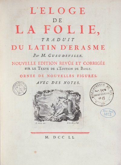 Lof der Zotheid, 1751 door French School
