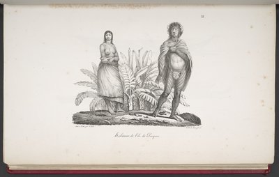 Inwoners van Paaseiland, uit Voyage pittoresque autour du monde, met portretten van wilden uit Amerika, Azië, Afrika en de eilanden van de grote Oceaan; landschappen, zeegezichten en verschillende objecten van natuurlijke historie; vergezeld van beschrijvi door French School
