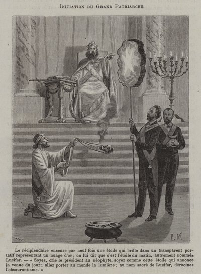 Inwijding van een Grote Pontiff (gravure) door French School