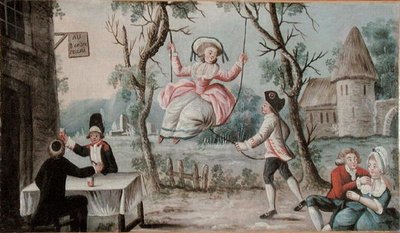 Herbergteken geschilderd voor een taverne met de Drie Orden herenigd, ca. 1789 door French School