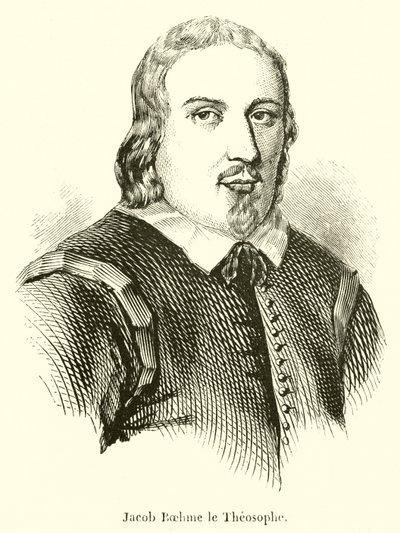 Jacob Boehme de theosoof (gravure) door French School