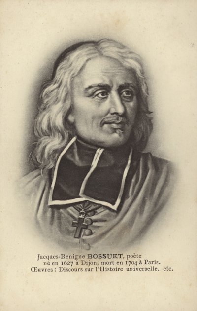 Jacques-Benigne Bossuet (1627-1704), Frans katholiek bisschop, theoloog en schrijver (litho) door French School