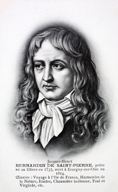 Jacques-Henri Bernardin de Saint-Pierre, Frans schrijver (litho) door French School