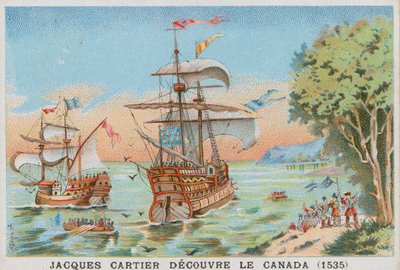 Jacques Cartier ontdekt Canada, 1535 door French School