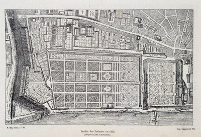 Jardin des Tuileries in 1652 (naar het plan van Gomboust) - in 
