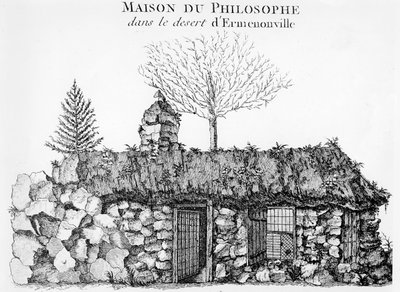 Jean-Jacques Rousseaus Hermitage in Ermenonville door French School