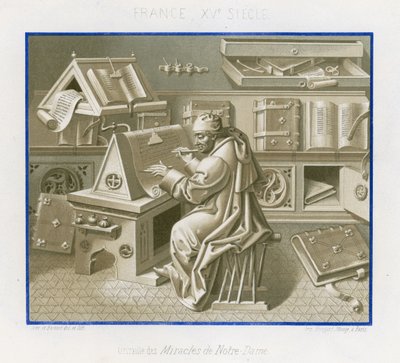 Jean Mielot in het scriptorium door French School