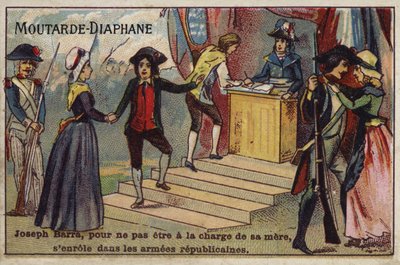 Joseph Barra, Franse revolutionaire jongenssoldaat, meldt zich aan bij het Republikeinse leger door French School