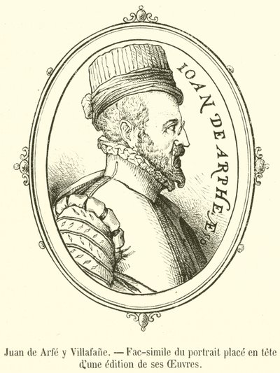 Juan de Arfe y Villafane, Facsimile van het portret aan het begin van een editie van zijn Werken door French School