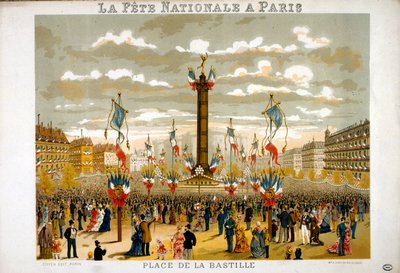 Jules Grevy (1807-1891) president van Frankrijk woont de viering van Bastille Day op 14 juli 1880 in Parijs bij. door French School