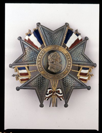 Julimonarchie - Plaque van het Grootkruis, Louis Philippe 1e: Eer en Vaderland - (effigie van Hendrik IV) coll. Soldaten van Antan door French School