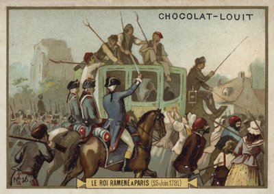 Koning Lodewijk XVI wordt teruggebracht naar Parijs, Franse Revolutie, 25 juni 1791 door French School