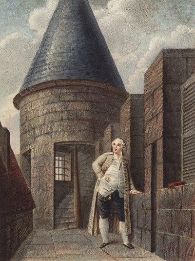 Koning Lodewijk XVI van Frankrijk, op het dak van de Temple Tower, Parijs door French School