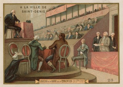 Koning Lodewijk XVI van Frankrijk voor de Nationale Conventie, 1792 door French School