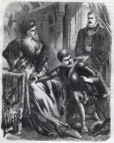 Koning Filips II (1527-1598) betrapte zijn zoon, prins Don Carlos (1545-1568), terwijl hij probeerde zijn stiefmoeder, koningin Elisabeth (1545-1568) (Elisabeth van Frankrijk of Isabelle van Valois), te schenden op 17 januari door French School