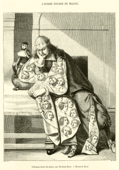 De man vol sluwheid (gravure) door French School