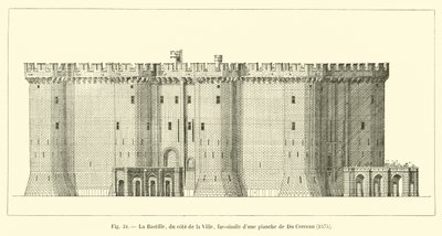 De Bastille, aan de kant van de stad, facsimile van een plaat van Du Cerceau, 1575 door French School
