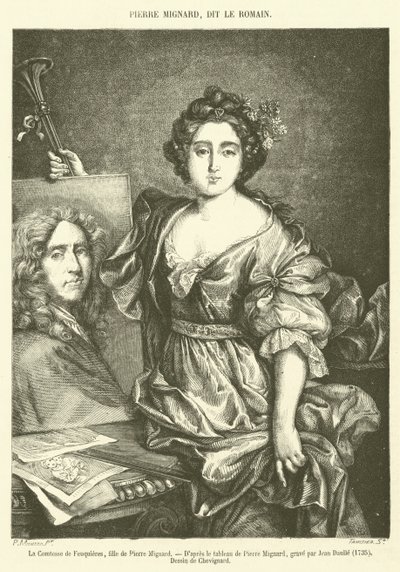 De gravin van Feuquieres, dochter van Pierre Mignard (gravure) door French School