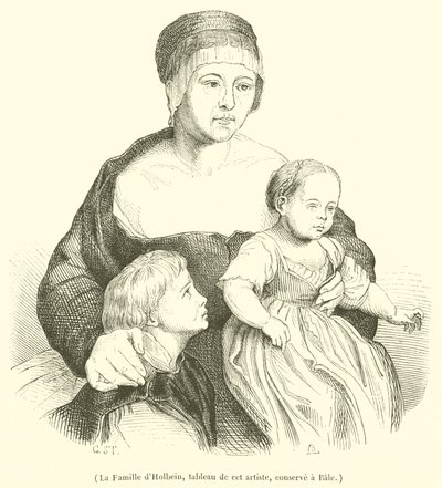 De familie van Holbein (gravure) door French School