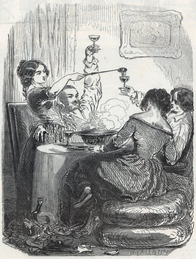 La Maison Doree restaurant gelegen op 20, Boulevard des Italians in het 9e arrondissement van Parijs - Gravure in 