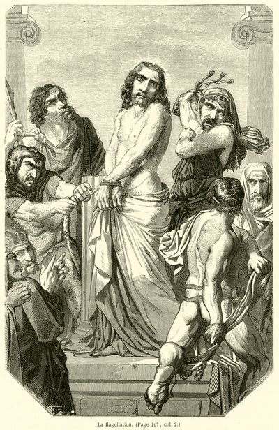 De geseling (gravure) door French School