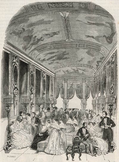 De galerie van Lebrun, die dienst doet als chatroom tijdens het bal - Hotel Lambert op het Ile Saint Louis, 2 rue Saint Louis en l