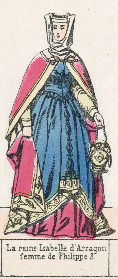 Koningin Isabella van Aragon, vrouw van Filips III door French School
