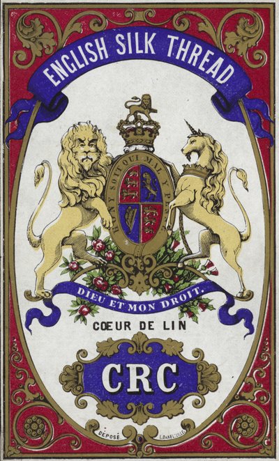 Label voor Engelse zijden draad door French School