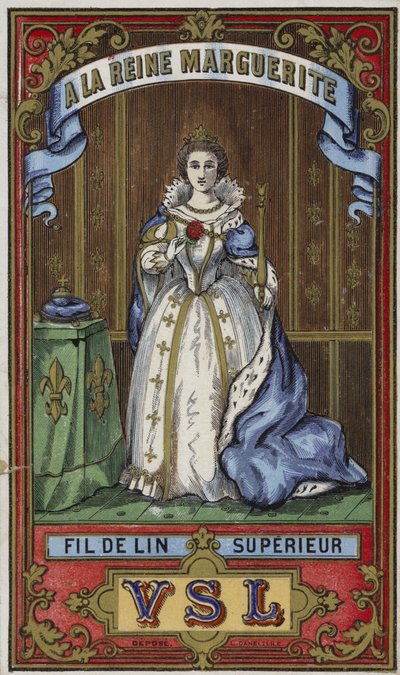 Label voor Koningin Marguerite draad door French School