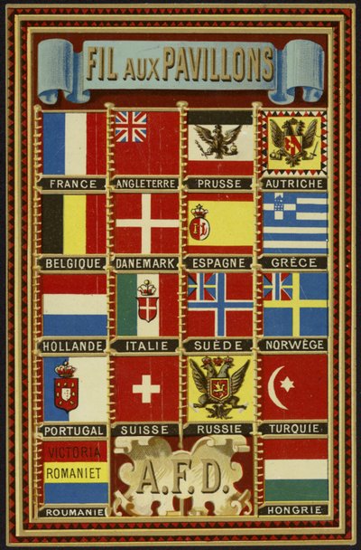 Label voor vlag draad door French School