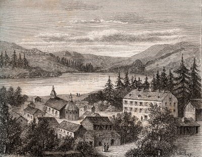 Lac de Gerardmer - Alsace Champagne Ardenne Lorraine - gravure in 