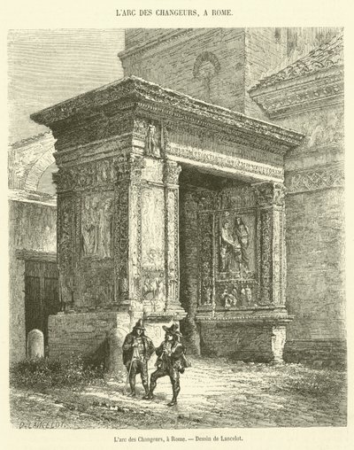 De boog van de wisselaars in Rome door French School