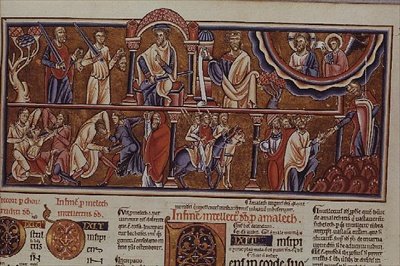 Lat 8846 f.2 Scène van een bloedbad, uit de Hebraica Romana Gallica door French School