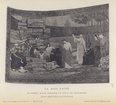 Het Heilige Bos (litho) door French School