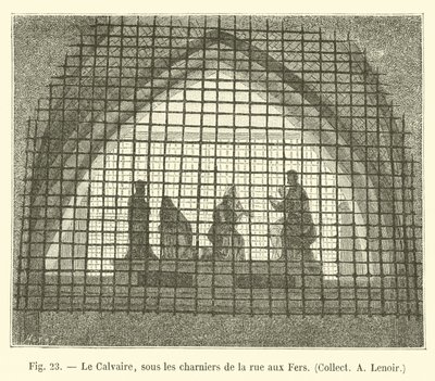 De Calvarieberg, onder de knekelhuizen van de rue aux Fers, Collectie A. Lenoir door French School
