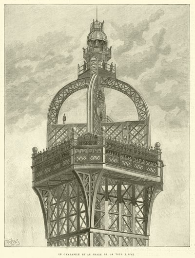 De Campanile en de Vuurtoren van de Eiffeltoren door French School