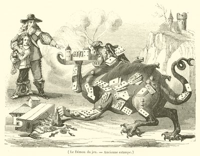 Le Demon du jeu (gravure) door French School