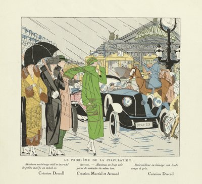 Le Probleme de la Circulation, uit Art-Gout-Beaute, uitg. 1924 (sjabloondruk) door French School